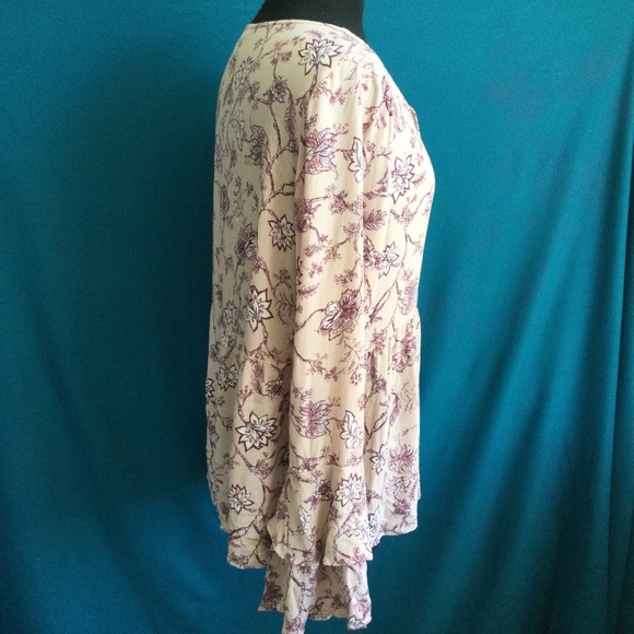 Hinge Blouse M/L Ruffle Flounce Sleeve Pink Baby Doll Romantic - Picture 3 of 16